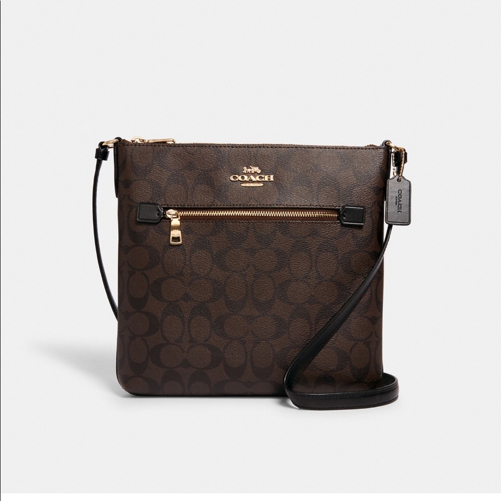 NWT Signature Coach Crossbody Bag Brown and Black